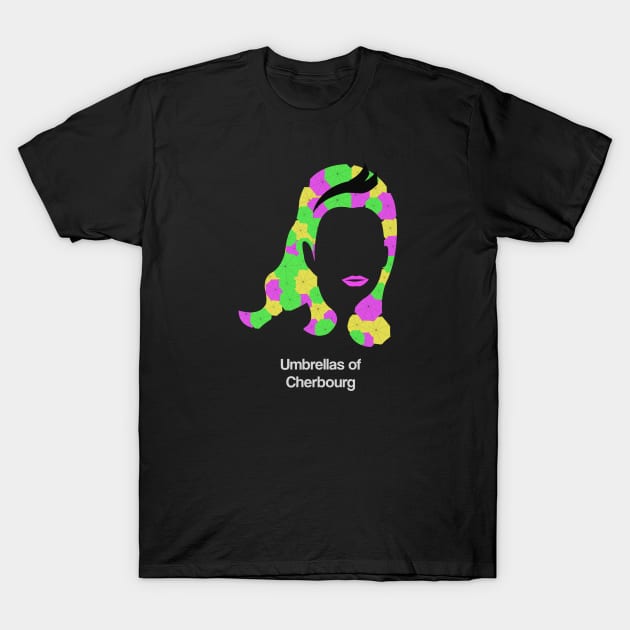 Umbrellas of Cherbourg movie fan art minimal french new wave Catherine Deneuve Jacques Demy T-Shirt by Rozbud